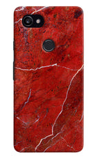 Red Marble Design Google Pixel 2 XL Hard Case Back Cover by Casekaro