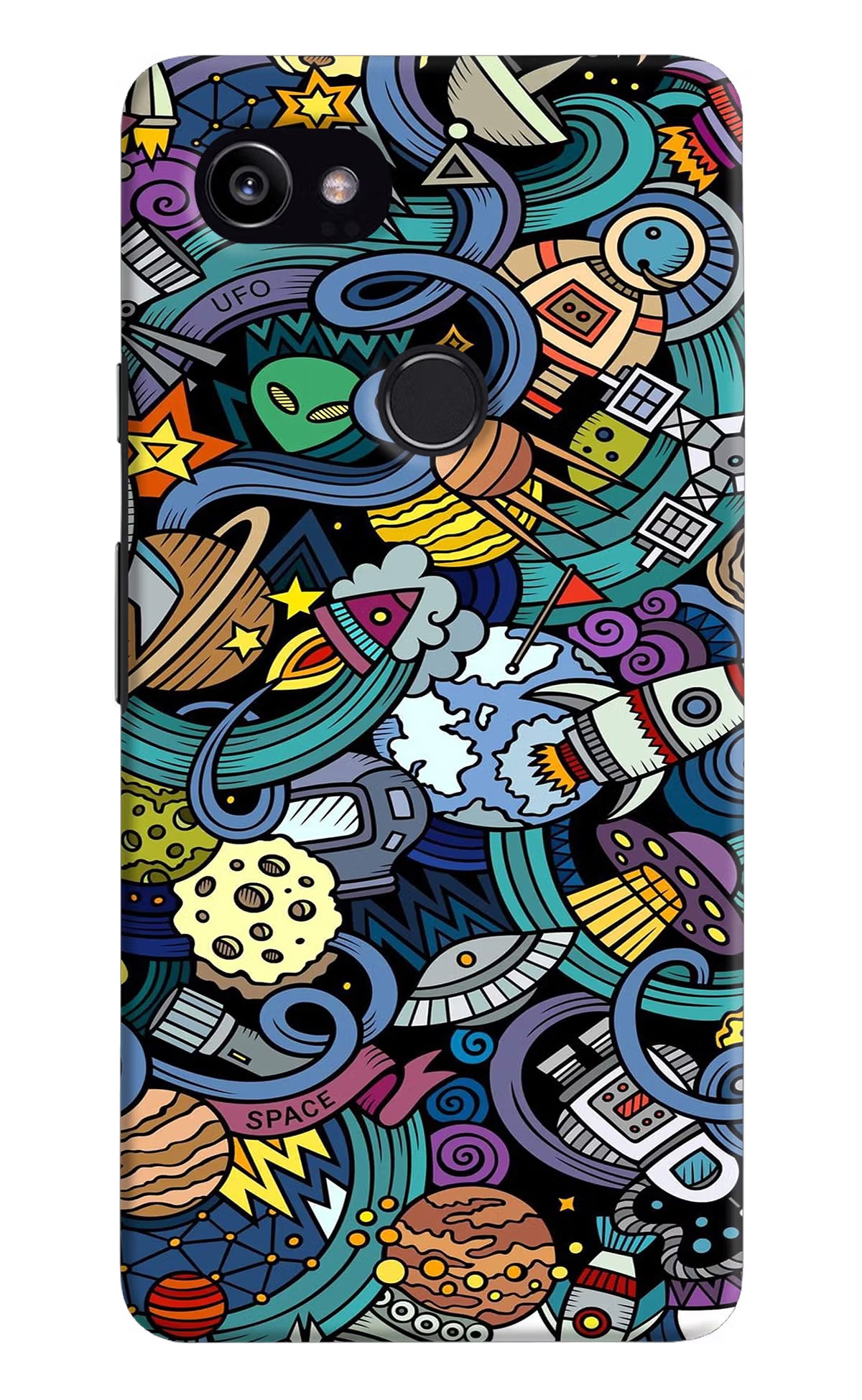 Space Abstract Google Pixel 2 XL Hard Case Back Cover by Casekaro