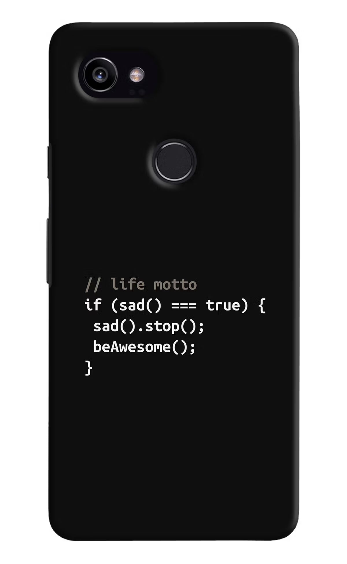 Life Motto Code Google Pixel 2 XL Hard Case Back Cover by Casekaro