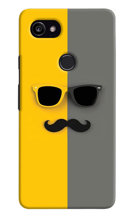 Sunglasses with Mustache Google Pixel 2 XL Hard Case Back Cover by Casekaro