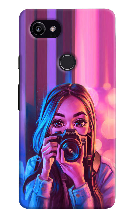 Girl Photographer Google Pixel 2 XL Hard Case Back Cover by Casekaro