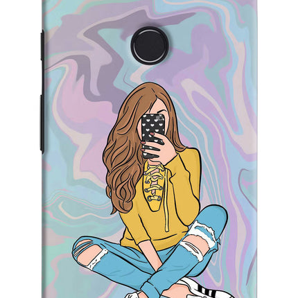 Selfie Girl Google Pixel 2 XL Hard Case Back Cover by Casekaro