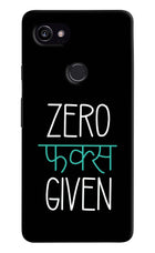 Zero Fucks Given Google Pixel 2 XL Hard Case Back Cover by Casekaro