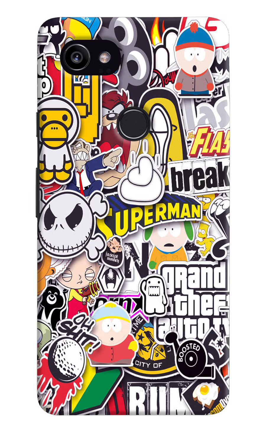 Sticker Bomb Google Pixel 2 XL Back Cover, Hard case