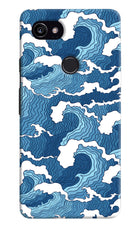 Blue Waves Google Pixel 2 XL Hard Case Back Cover by Casekaro
