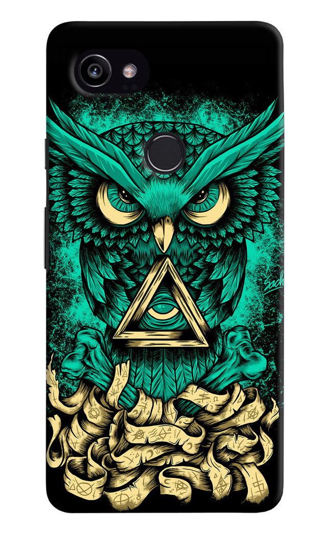Green Owl Google Pixel 2 XL Hard Case Back Cover by Casekaro