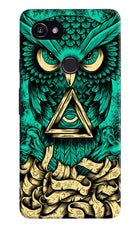 Green Owl Google Pixel 2 XL Hard Case Back Cover by Casekaro