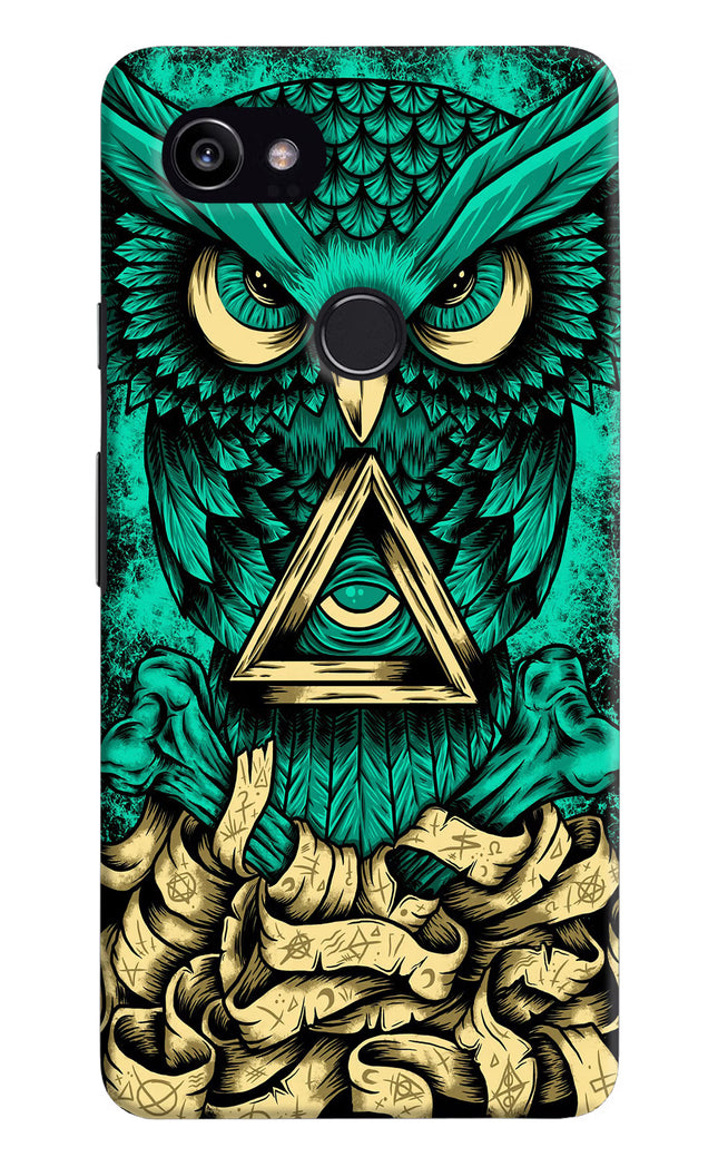 Green Owl Google Pixel 2 XL Hard Case Back Cover by Casekaro