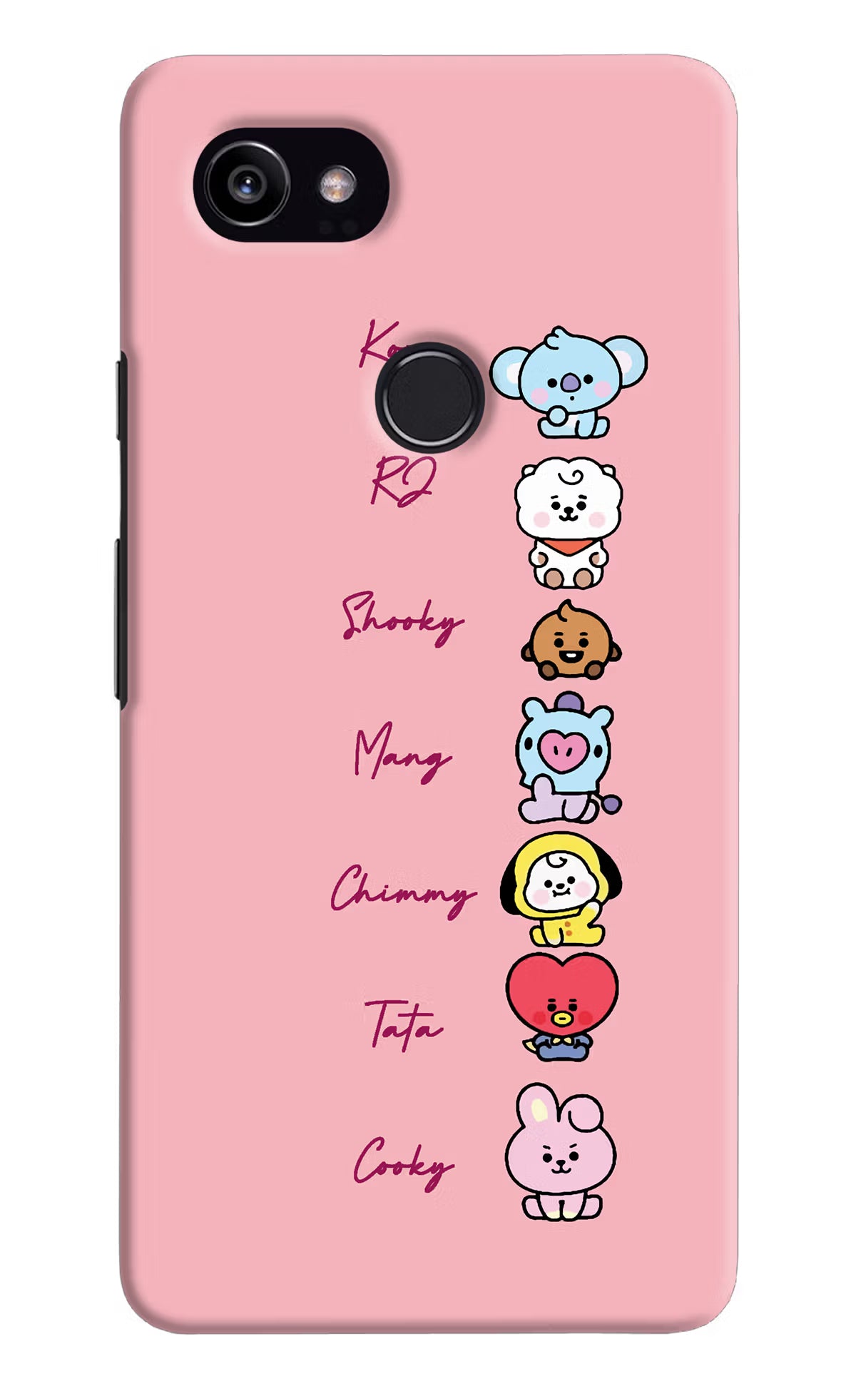 BTS names Google Pixel 2 XL Hard Case Back Cover by Casekaro