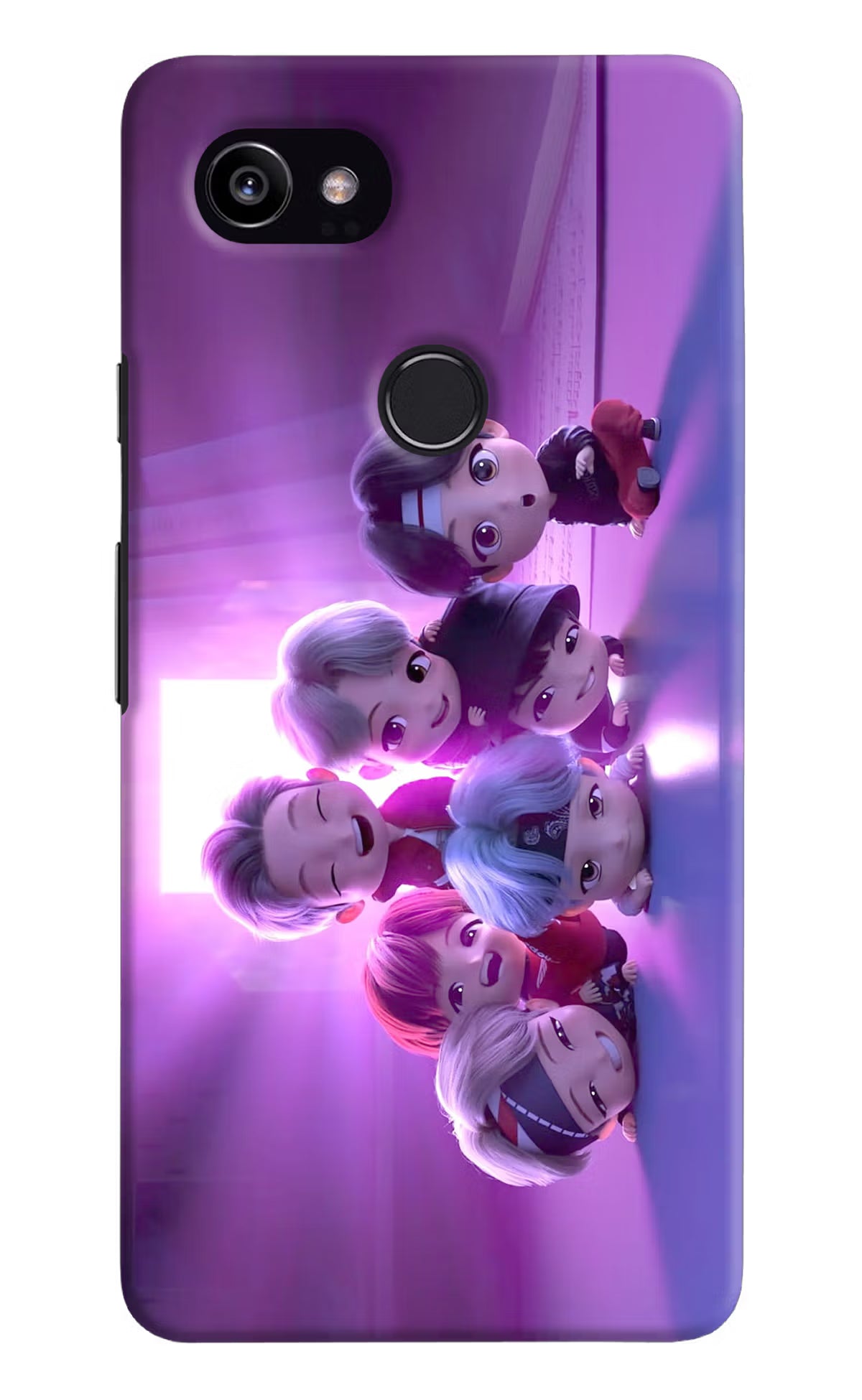 BTS Chibi Google Pixel 2 XL Hard Case Back Cover by Casekaro