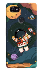 Cartoon Astronaut Google Pixel 2 XL Hard Case Back Cover by Casekaro