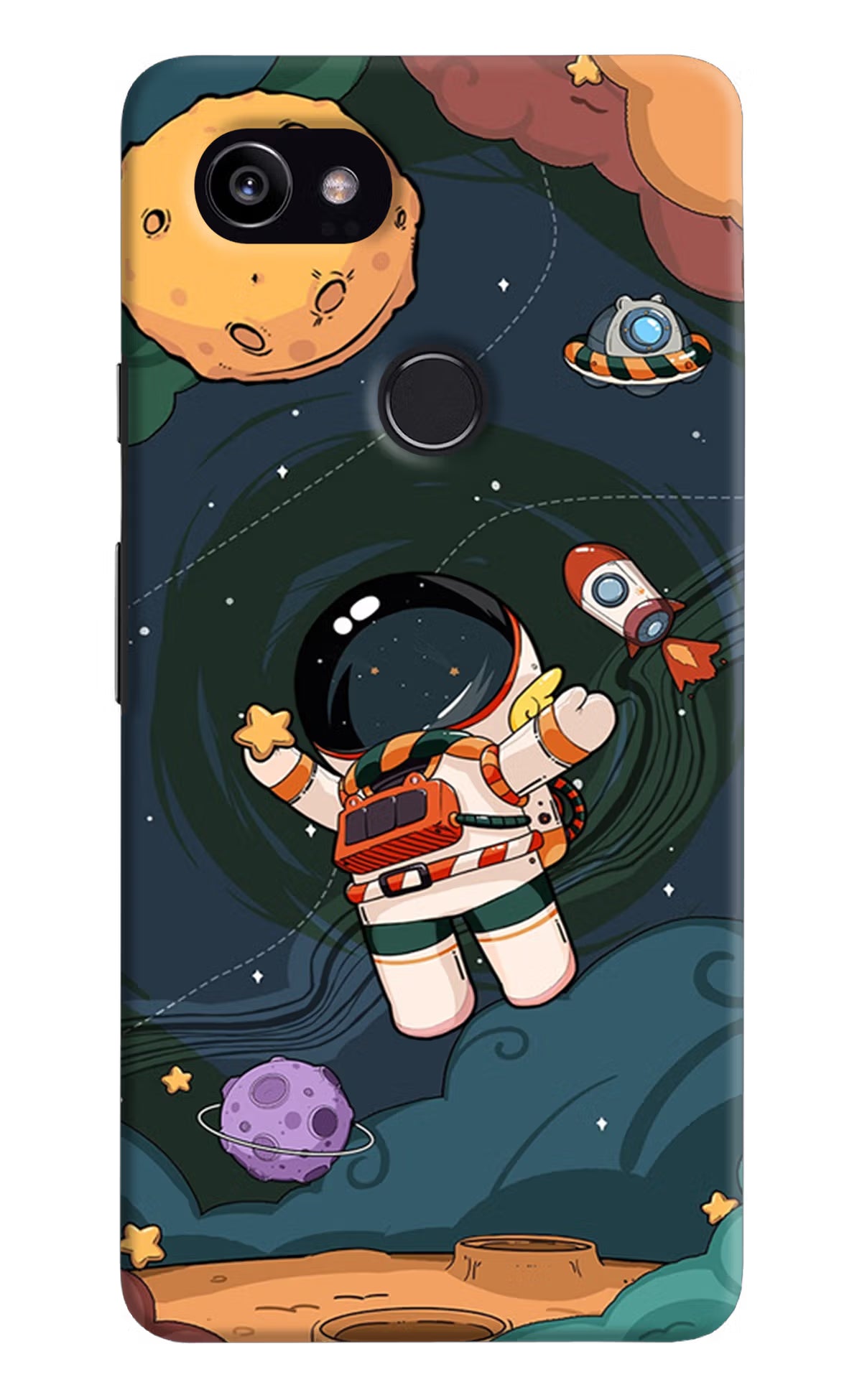 Cartoon Astronaut Google Pixel 2 XL Hard Case Back Cover by Casekaro