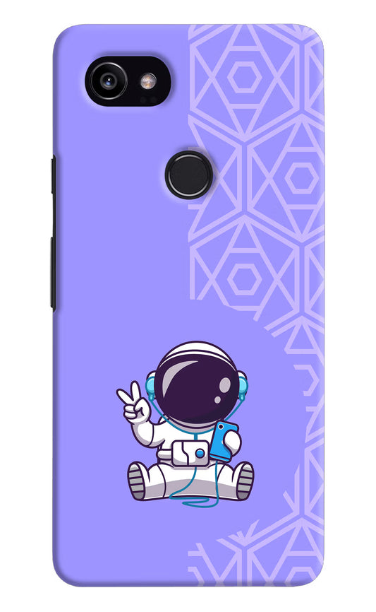 Cute Astronaut Chilling Google Pixel 2 XL Hard Case Back Cover by Casekaro