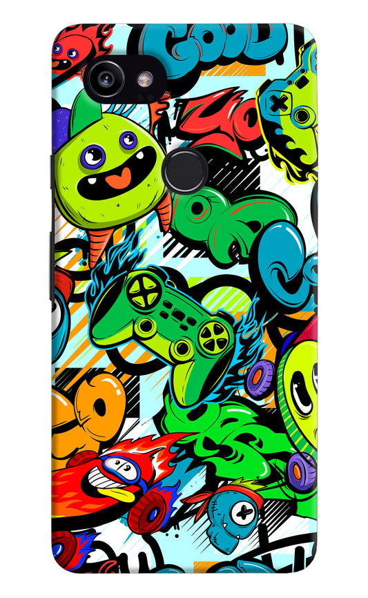 Game Doodle Google Pixel 2 XL Hard Case Back Cover by Casekaro