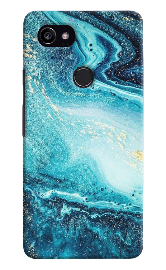 Blue Glitter Marble Google Pixel 2 XL Hard Case Back Cover by Casekaro
