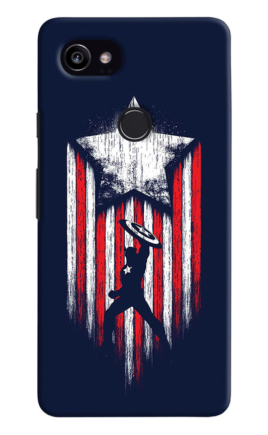 Captain America Marvel Art Google Pixel 2 XL Hard Case Back Cover by Casekaro