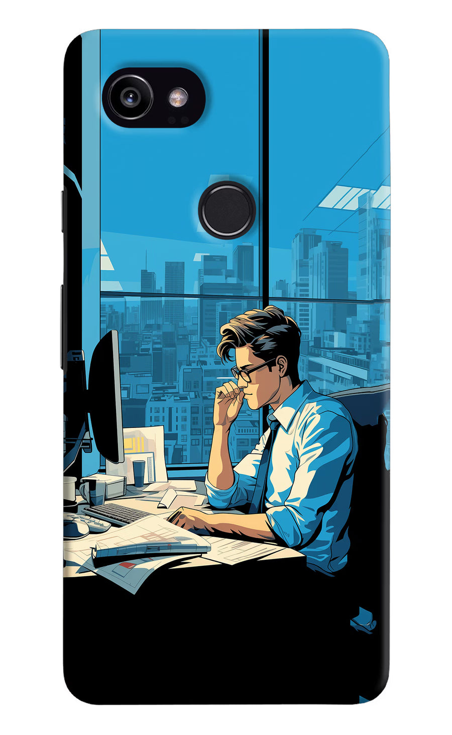 Focused Hustler (AI Generated) Google Pixel 2 XL Back Cover, Hard case