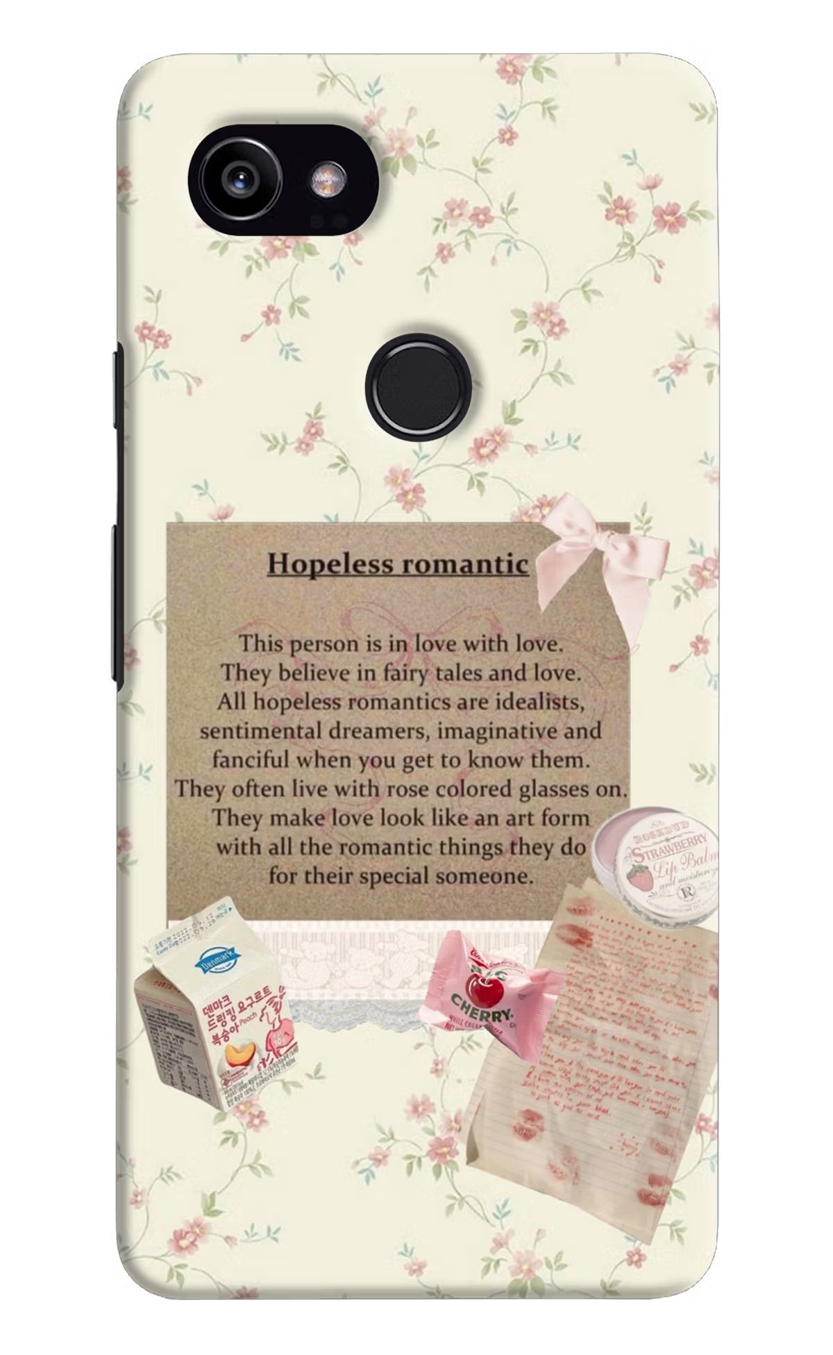 Hopeless Romantic Google Pixel 2 XL Hard Case Back Cover by Casekaro