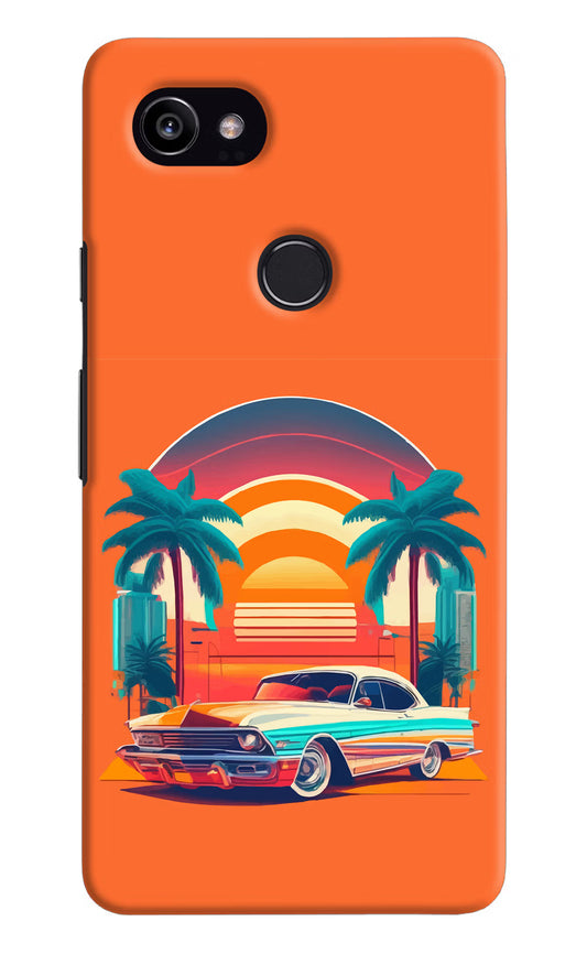 Palm Drive 80s Google Pixel 2 XL Hard Case Back Cover by Casekaro