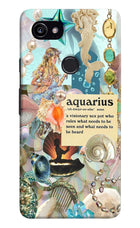 Aquarius Zodiac Google Pixel 2 XL Hard Case Back Cover by Casekaro