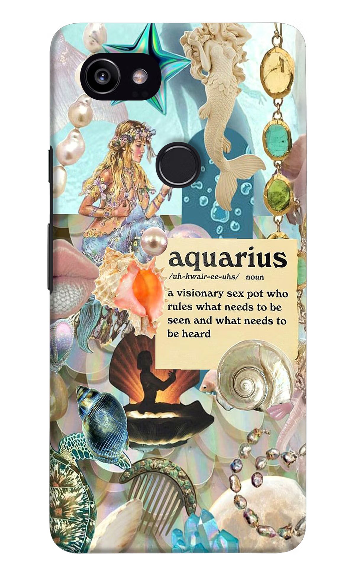 Aquarius Zodiac Google Pixel 2 XL Hard Case Back Cover by Casekaro