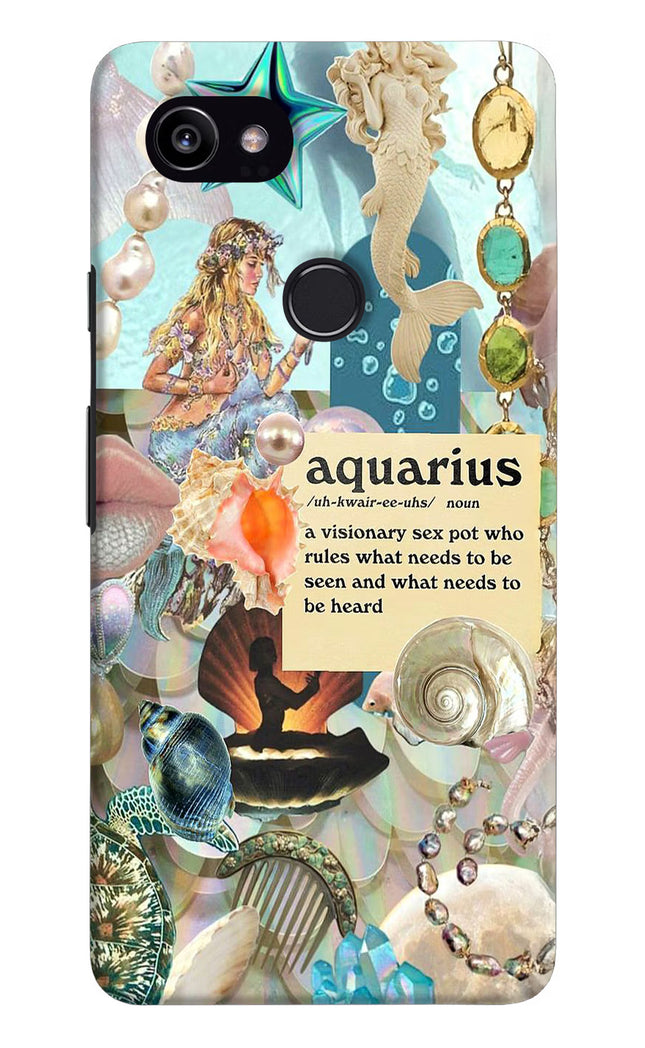 Aquarius Zodiac Google Pixel 2 XL Hard Case Back Cover by Casekaro