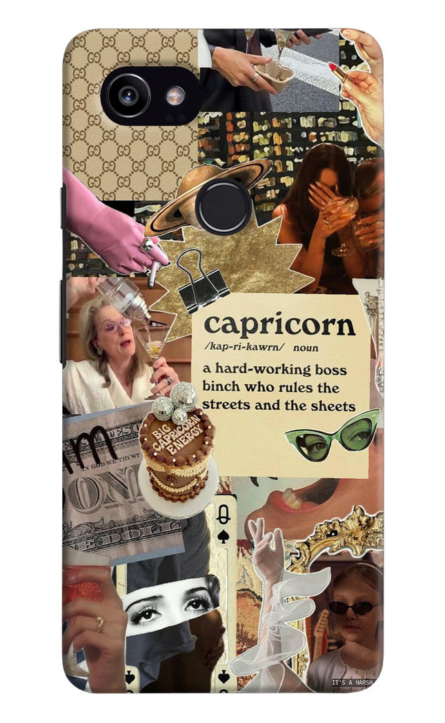Capricorn Zodiac Google Pixel 2 XL Hard Case Back Cover by Casekaro