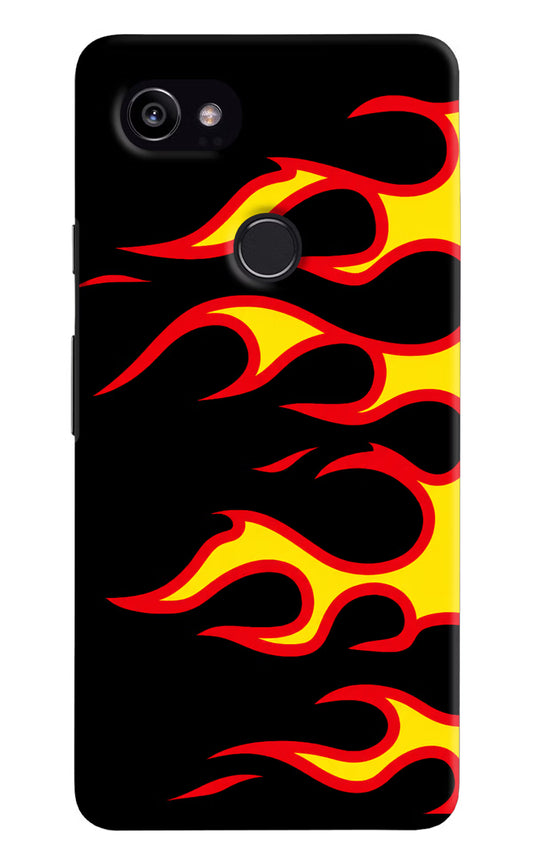 Side Sweep Flames Google Pixel 2 XL Hard Case Back Cover by Casekaro