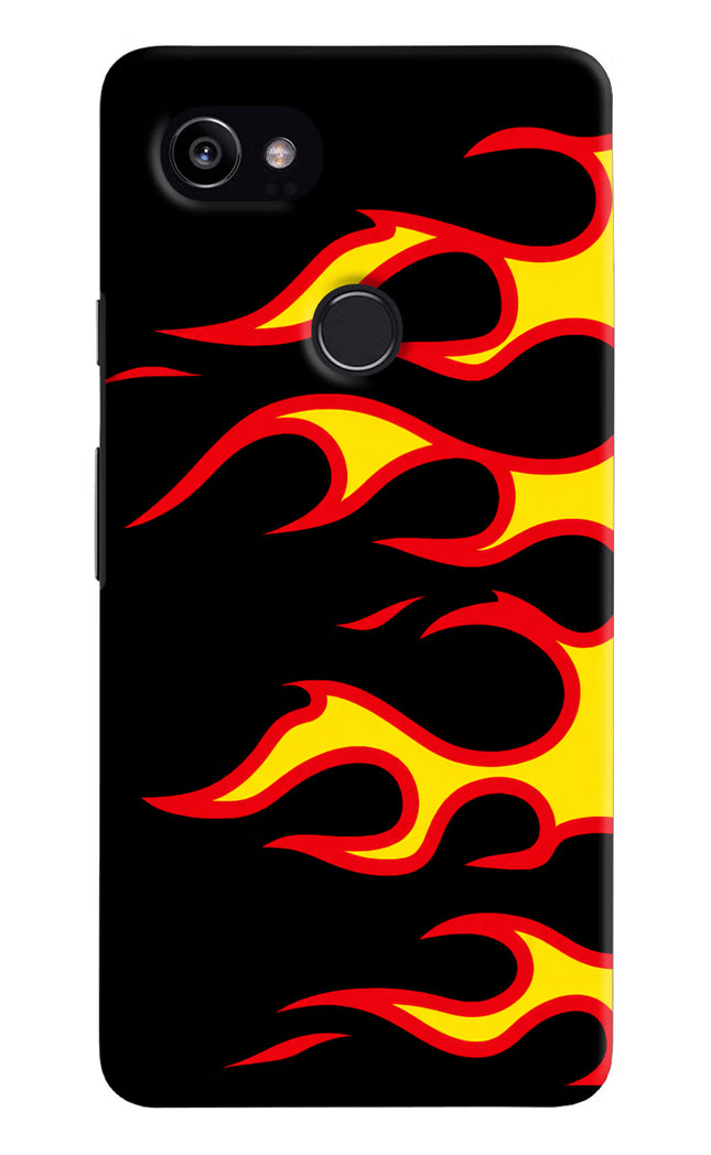 Side Sweep Flames Google Pixel 2 XL Hard Case Back Cover by Casekaro