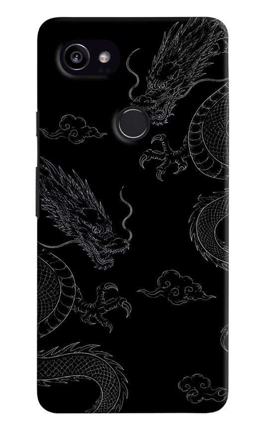 Twin Dragons Google Pixel 2 XL Hard Case Back Cover by Casekaro