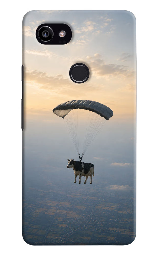 Skydiving Cow Google Pixel 2 XL Hard Case Back Cover by Casekaro