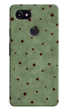 Green Stars Google Pixel 2 XL Hard Case Back Cover by Casekaro