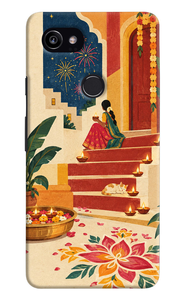 Diwali Rangoli Google Pixel 2 XL Hard Case Back Cover by Casekaro