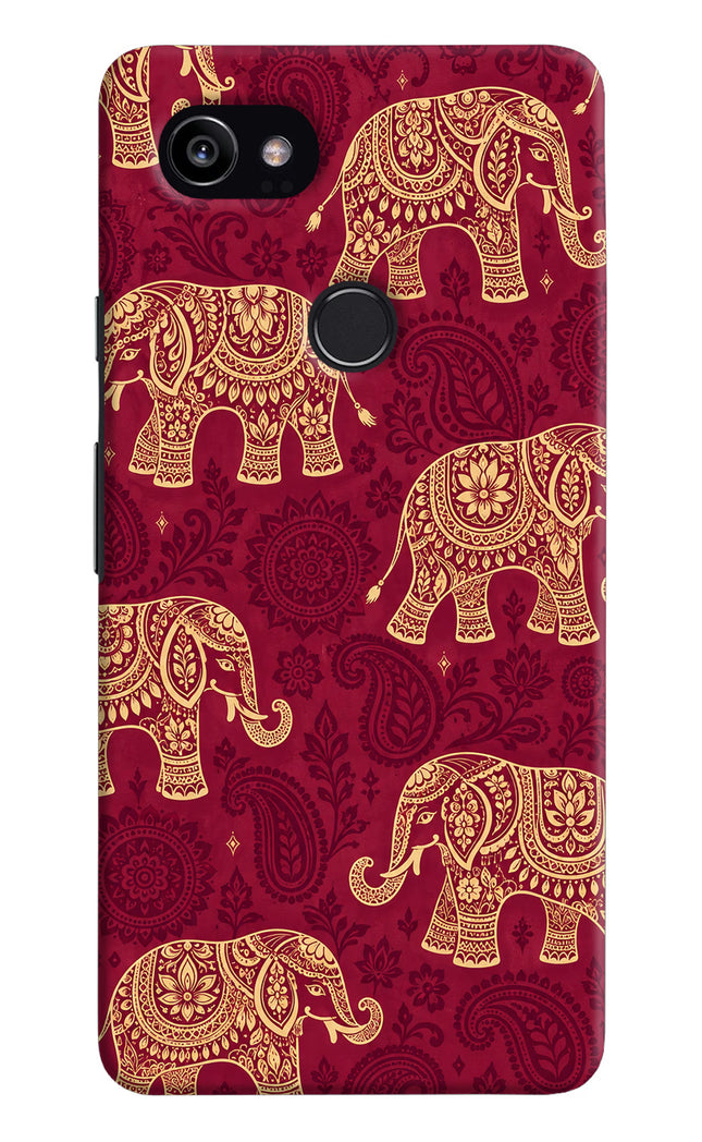 Maroon Elephant Google Pixel 2 XL Hard Case Back Cover by Casekaro