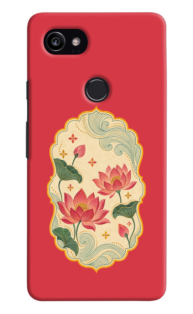 Pink Lotus Google Pixel 2 XL Hard Case Back Cover by Casekaro