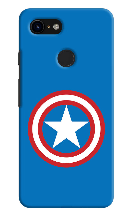 Captain America Logo Google Pixel 3 Hard Case Back Cover by Casekaro