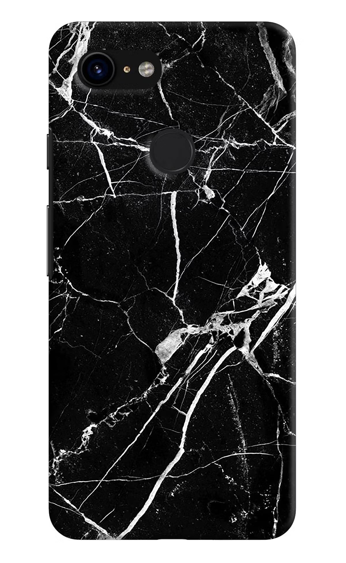 Black Marble Pattern Google Pixel 3 Hard Case Back Cover by Casekaro