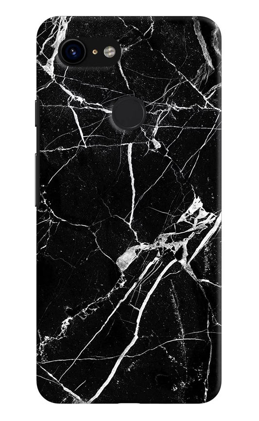 Black Marble Pattern Google Pixel 3 Hard Case Back Cover by Casekaro