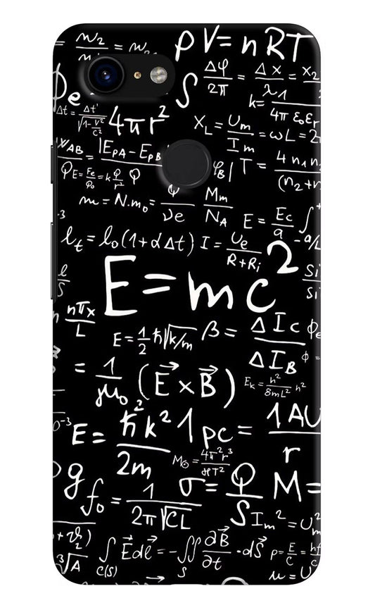 Physics Formula Google Pixel 3 Hard Case Back Cover by Casekaro