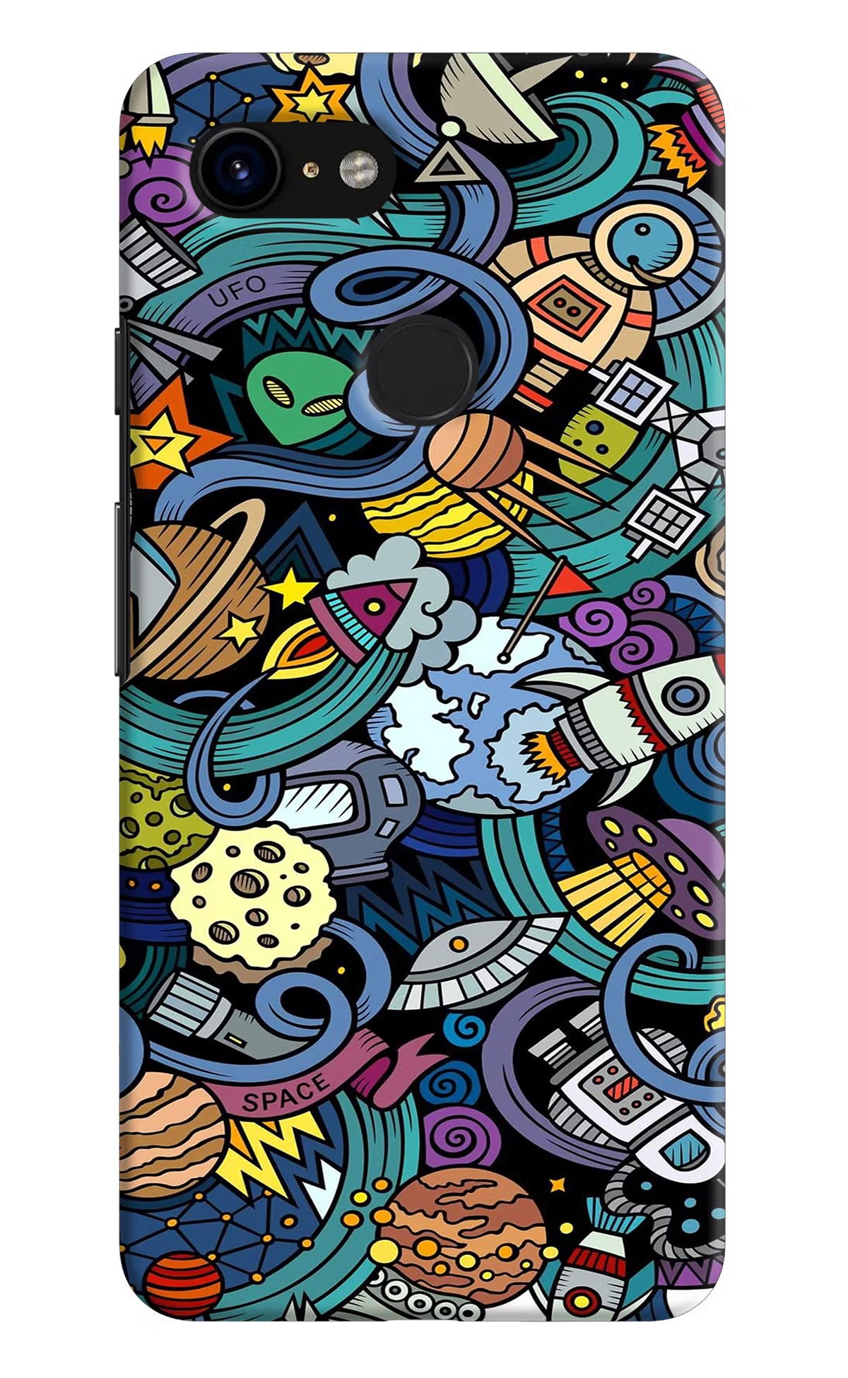 Space Abstract Google Pixel 3 Hard Case Back Cover by Casekaro