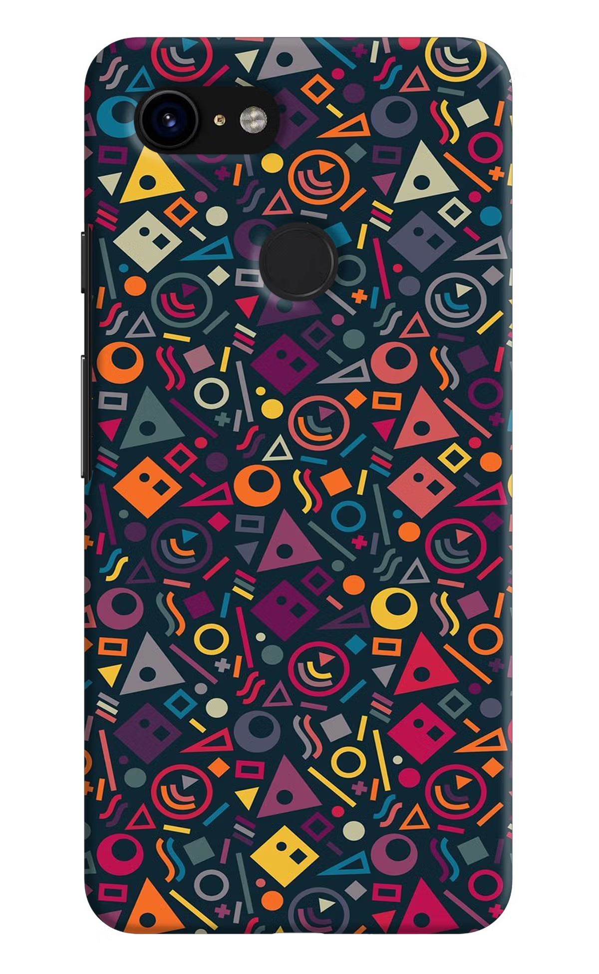 Geometric Abstract Google Pixel 3 Hard Case Back Cover by Casekaro