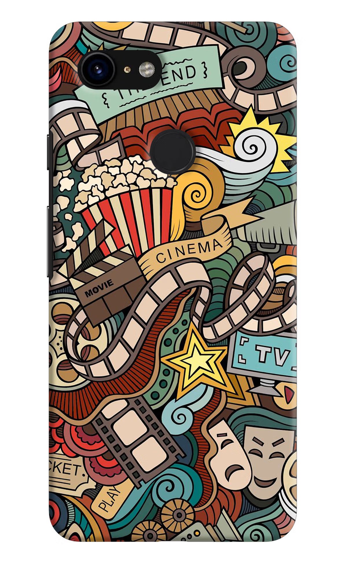 Cinema Abstract Google Pixel 3 Hard Case Back Cover by Casekaro