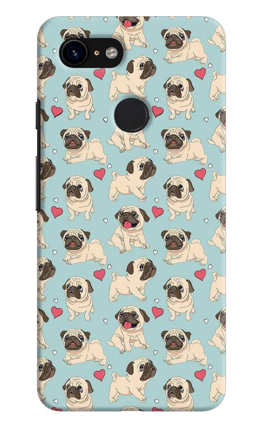 Pug Dog Google Pixel 3 Hard Case Back Cover by Casekaro