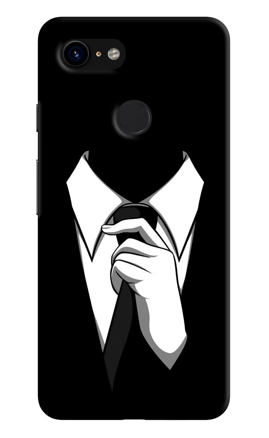 Black Tie Google Pixel 3 Back Cover, Hard case