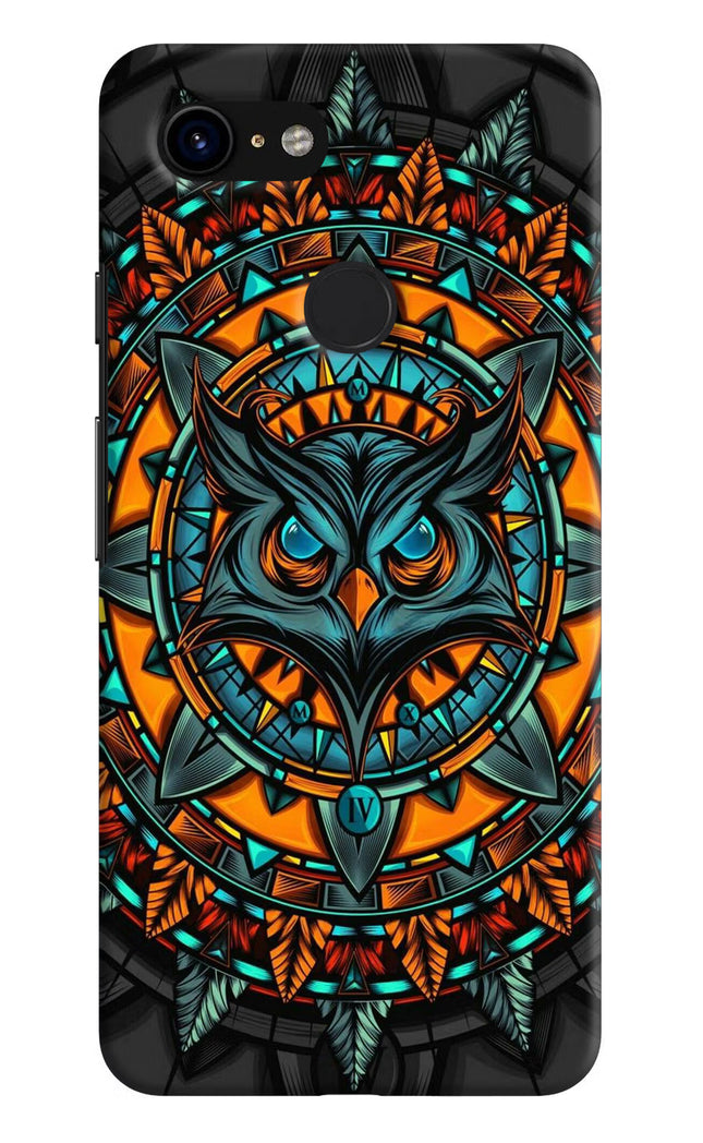 Angry Owl Art Google Pixel 3 Hard Case Back Cover by Casekaro