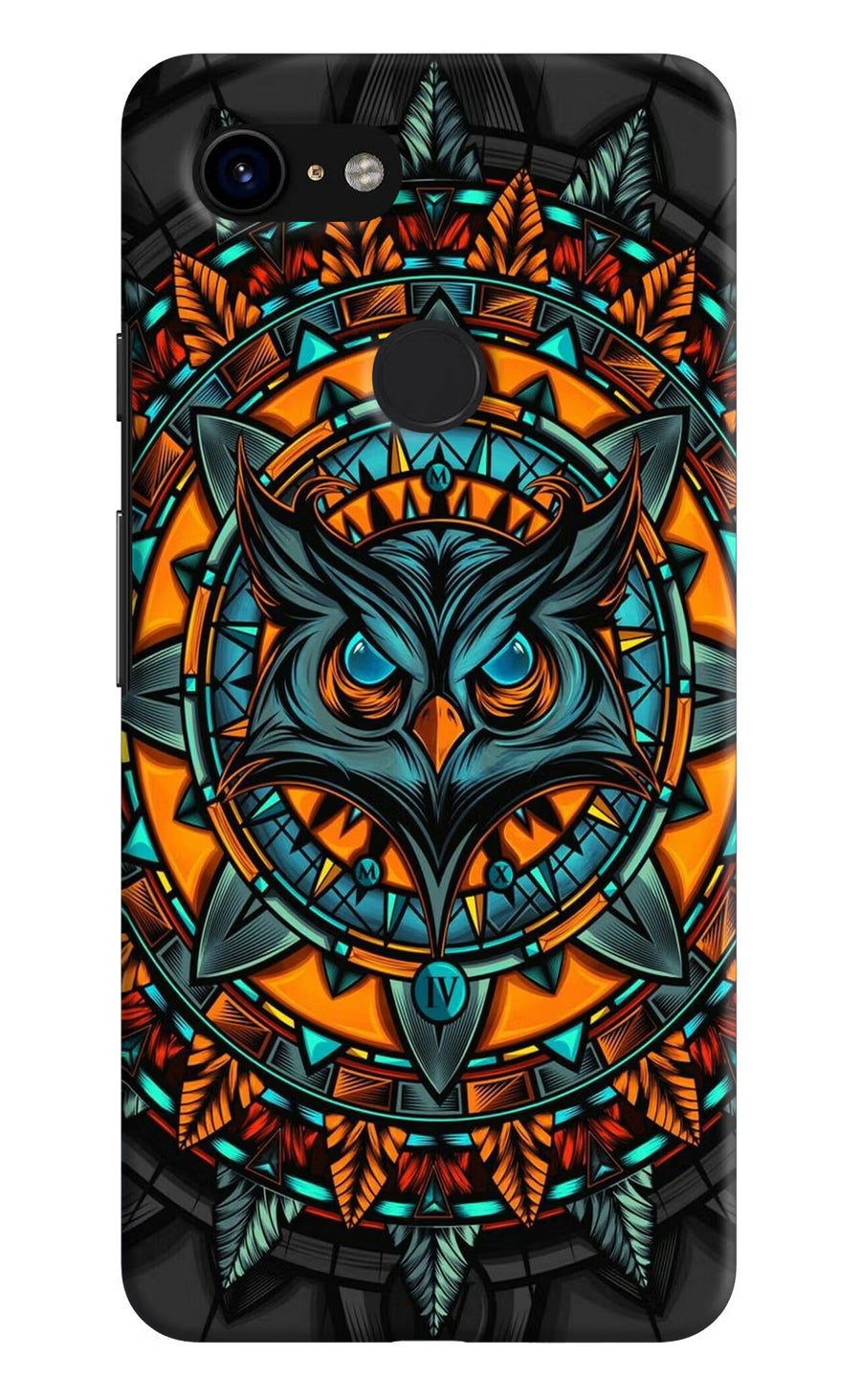 Angry Owl Art Google Pixel 3 Back Cover, Hard case