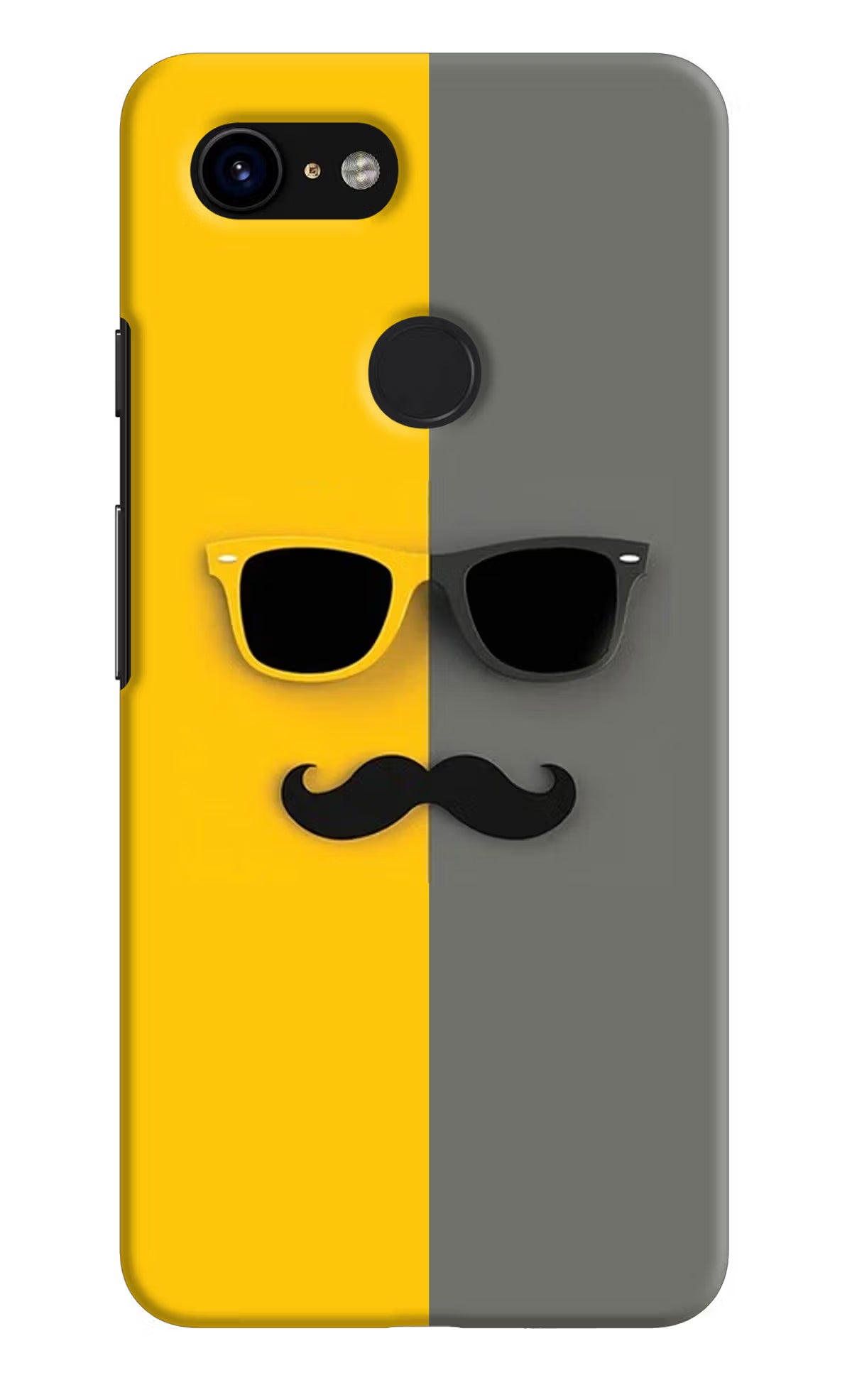 Sunglasses with Mustache Google Pixel 3 Hard Case Back Cover by Casekaro