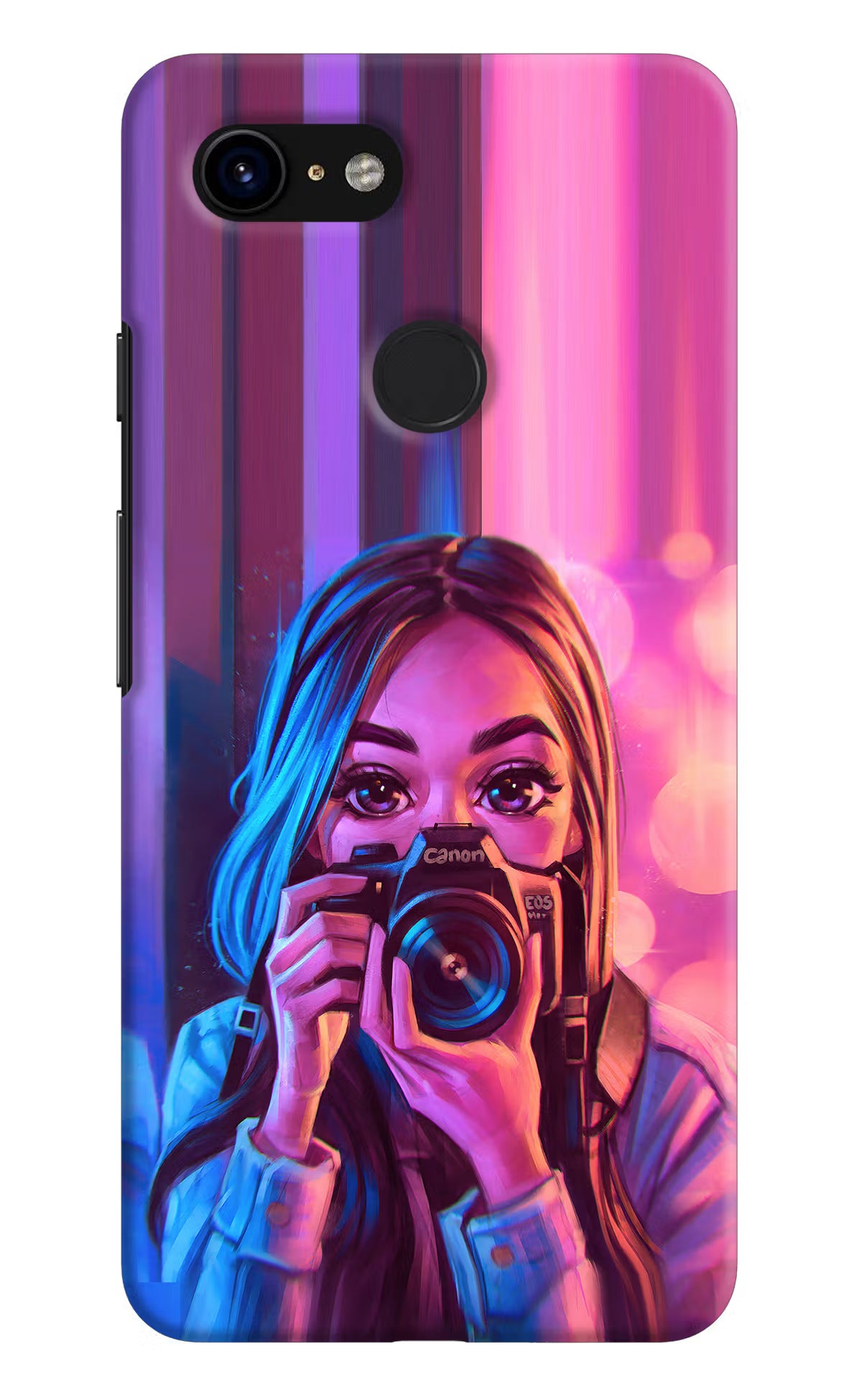 Girl Photographer Google Pixel 3 Hard Case Back Cover by Casekaro