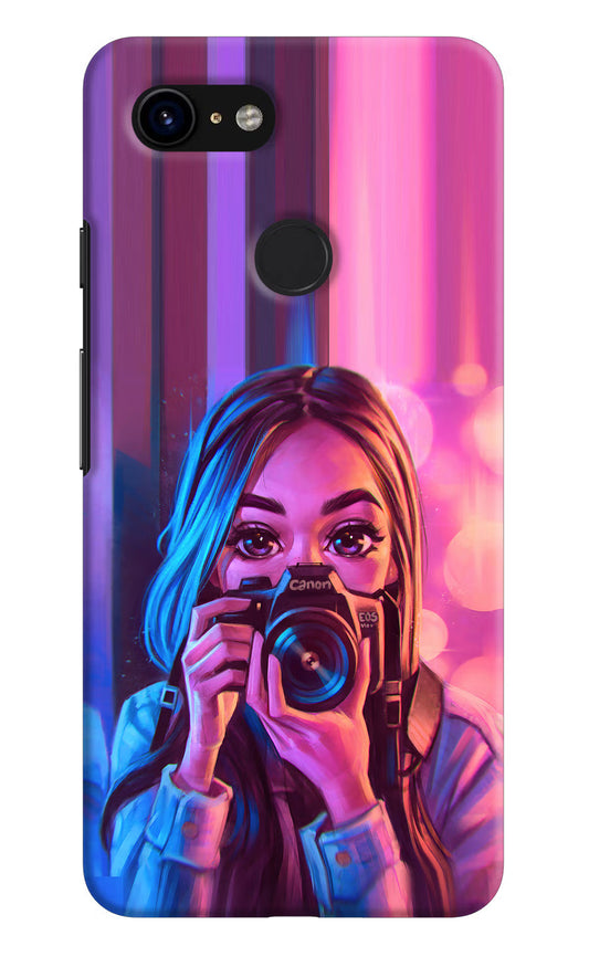 Girl Photographer Google Pixel 3 Hard Case Back Cover by Casekaro