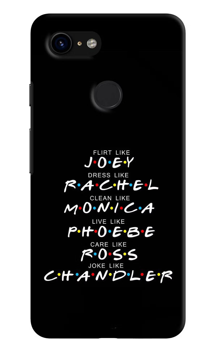 FRIENDS Character Google Pixel 3 Back Cover, Hard case